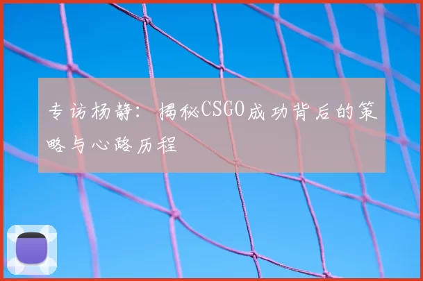 专访杨静：揭秘CSGO成功背后的策略与心路历程