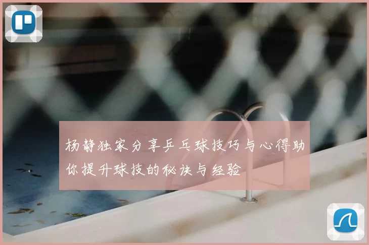 杨静独家分享乒乓球技巧与心得助你提升球技的秘诀与经验